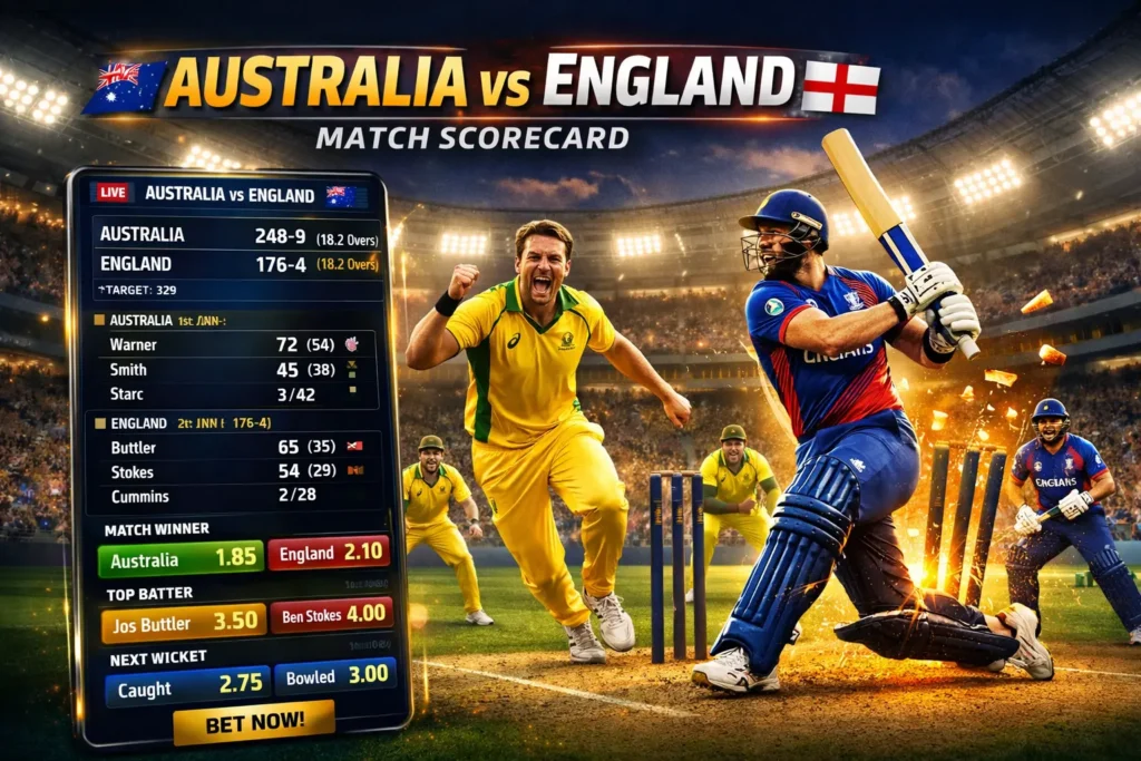 Australia vs England Match Scorecard: Full Breakdown, Key Moments & Player Performances