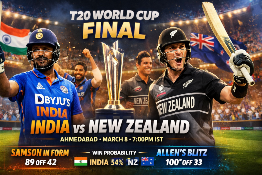 IND vs NZ Final 2026: Sanju Samson, Finn Allen and the Stars Set to Decide the Trophy