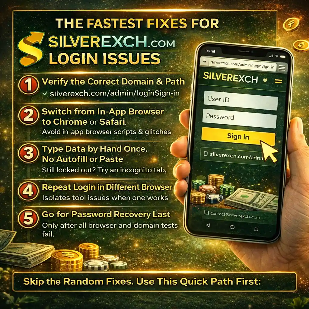 The S fastest fixes when silverexch com login is not working.
